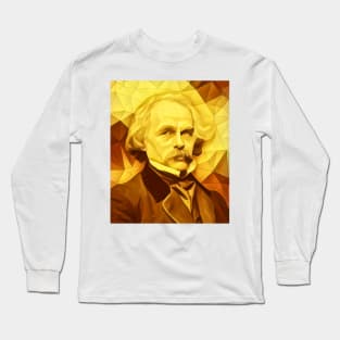 Nathaniel Hawthorne Golden Portrait | Nathaniel Hawthorne Artwork 10 Long Sleeve T-Shirt